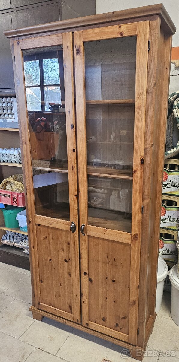 Vitrína Ikea Markör/Leksvik mořidlo antik - 2