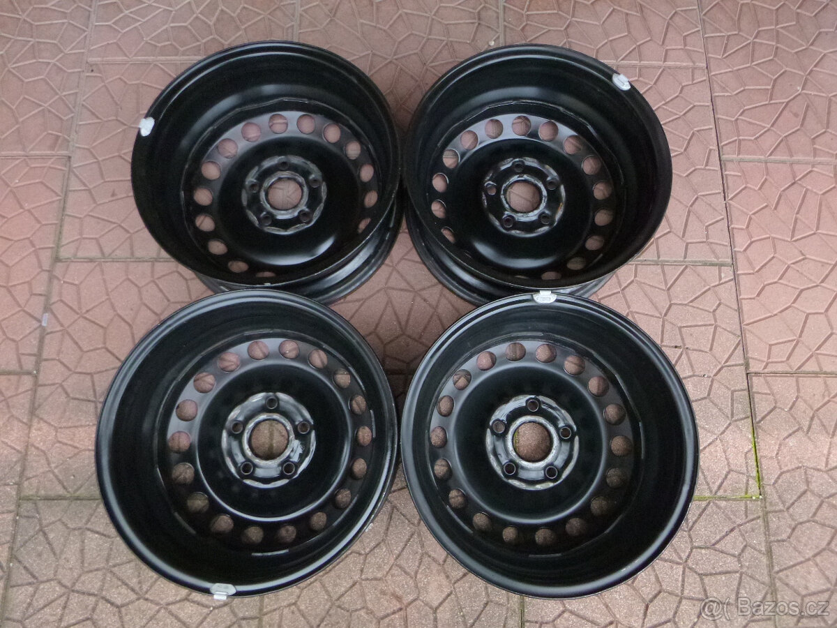 Plechové disky kola - originál VW Škoda 5x112 6Jx15 ET47 - 2