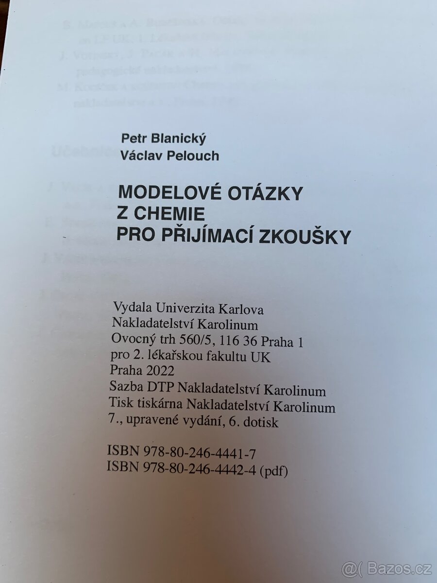 Modelové otázky na 2. lékařskou fakultu - 2