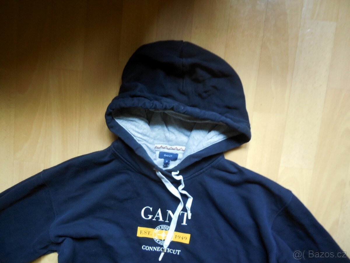 dámská Gant tm.modrá dlouhá mikina, šaty kapuce nápis S-M/40 - 2