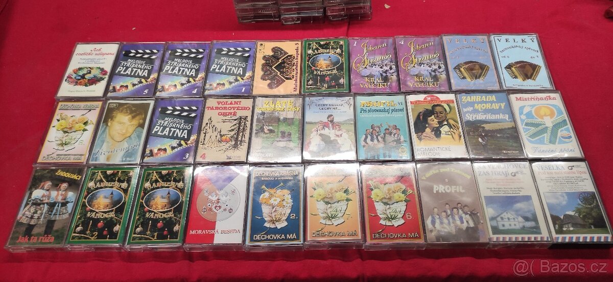 Originální nahrané MC kazety - směs 74 ks - 2