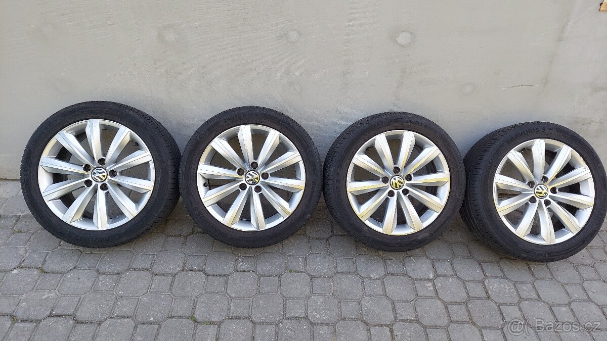 ALU disky 5x112 r17 VW-ŠKODA zachovalé elektrony Passat - 2