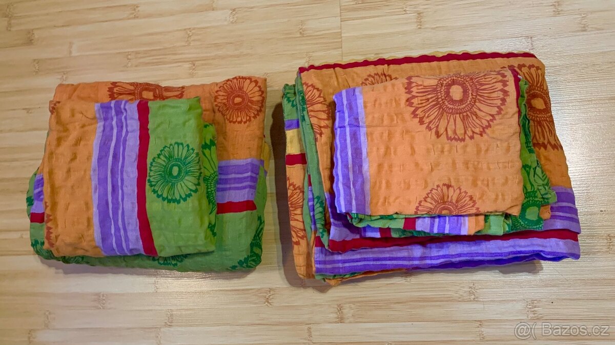 2x bavlněné povlečení na velkou postel a prostěradlo - 2