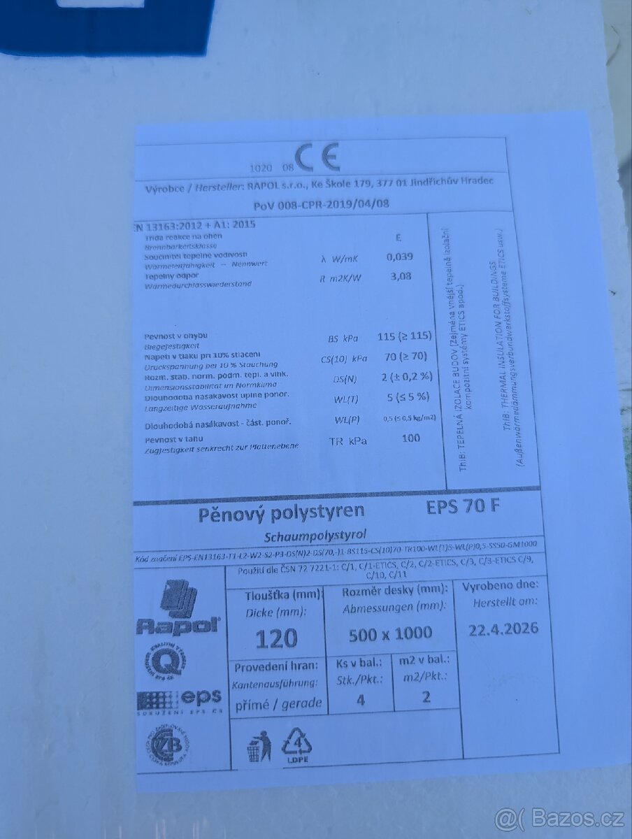Fasádní polystyren 120mm - 2