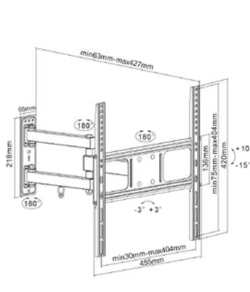 Držák TV GoGEN L polohovatelný, pro úhlopříčky 32" až 55", - 2