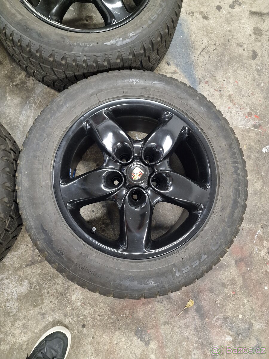Alu Kola Porsche CAYENNE,zimní pneu 255/55/18,slušný stav - 2
