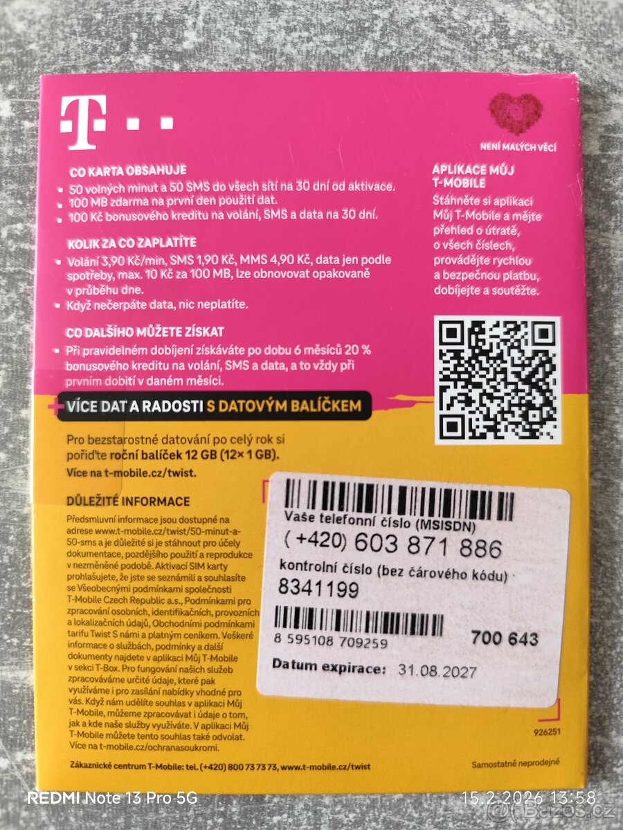 Twist Předplacená karta T-Mobile - 2