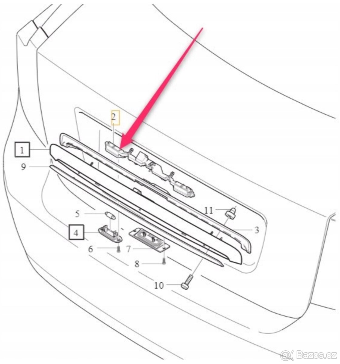 Mikrospínač zámku víka kufru 30753757 - 2