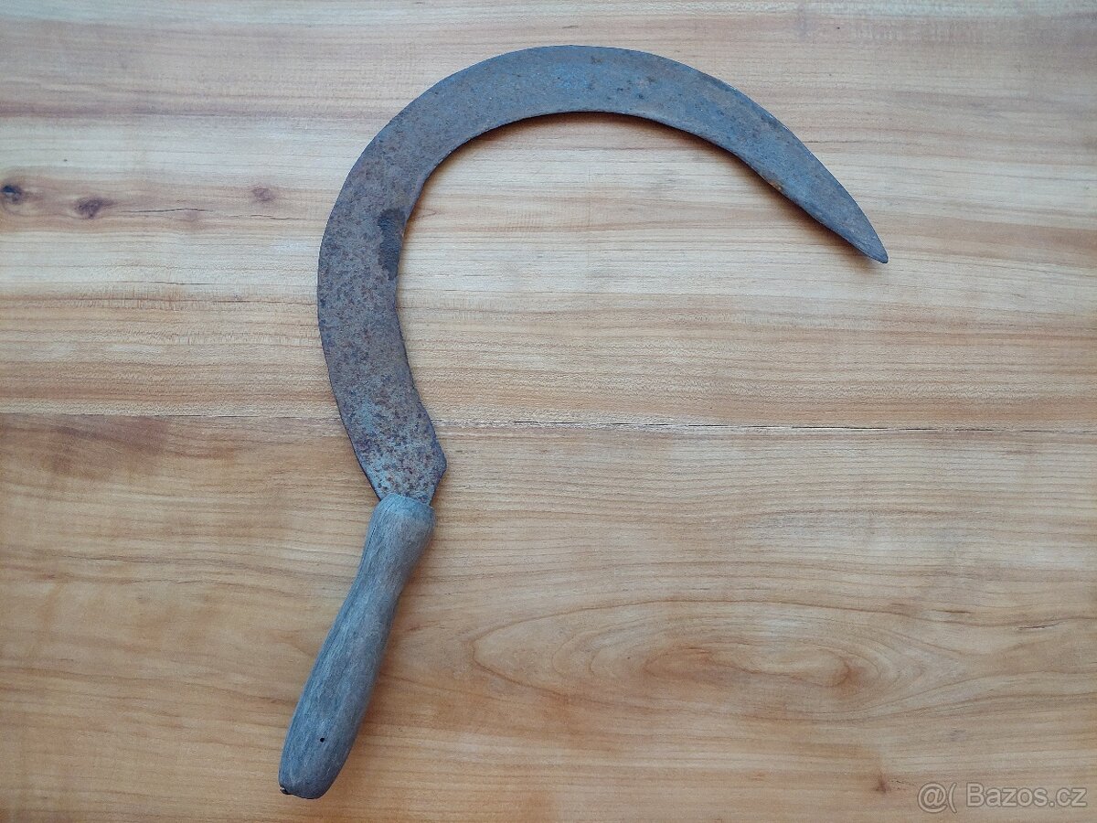 Klasický starý retro vintage ruční srp sekání trávy - SLEVA - 2