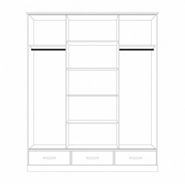 Dřevěná skříň 3dveřová ONIX posuvné dveře - 2