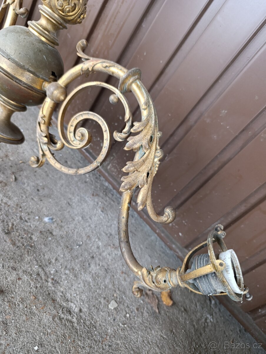Starožitný mosazný lustr - 2