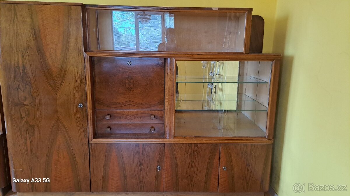 Retro obývací sekretář a knihovna - 2