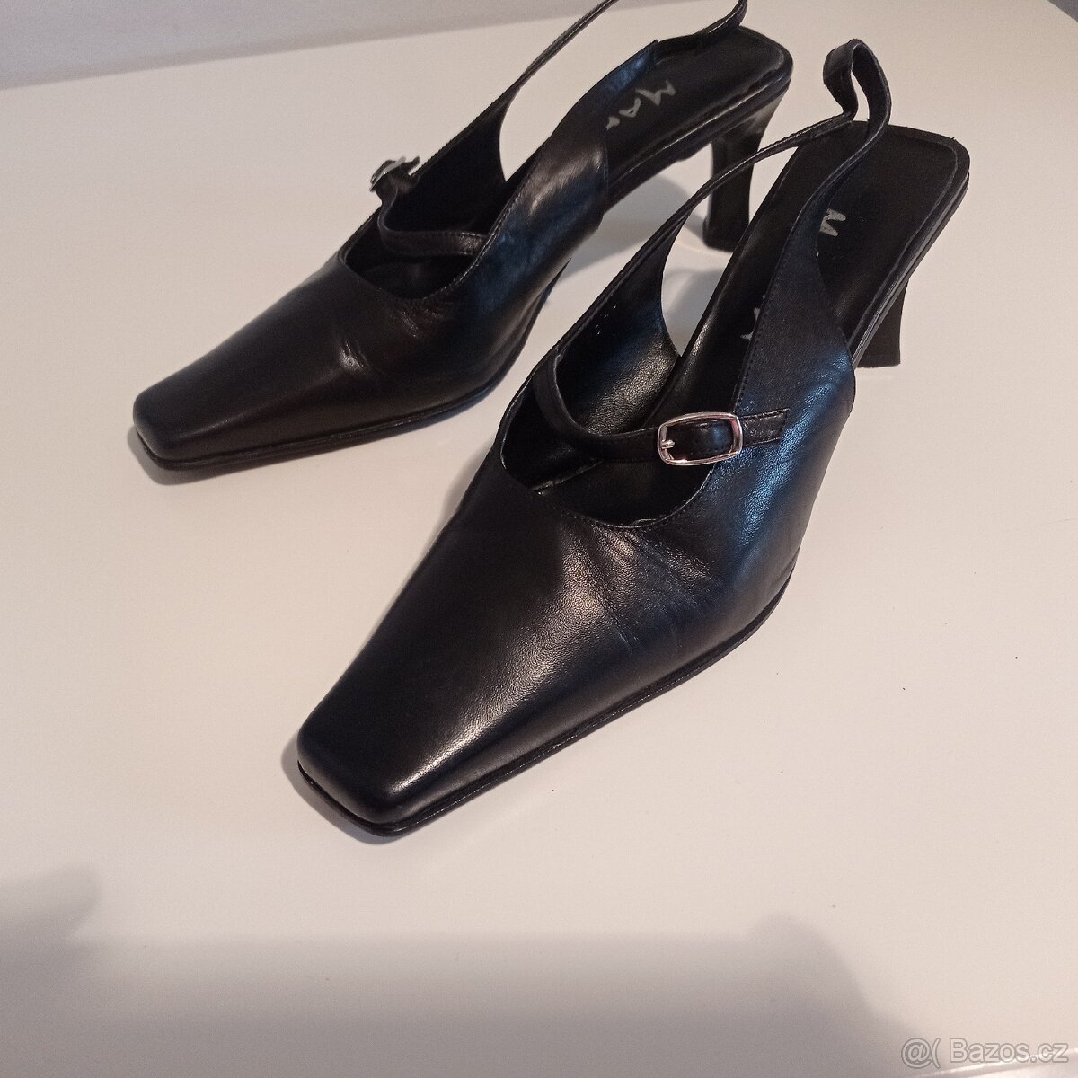 Černé společenské kožené boty dámské - 2