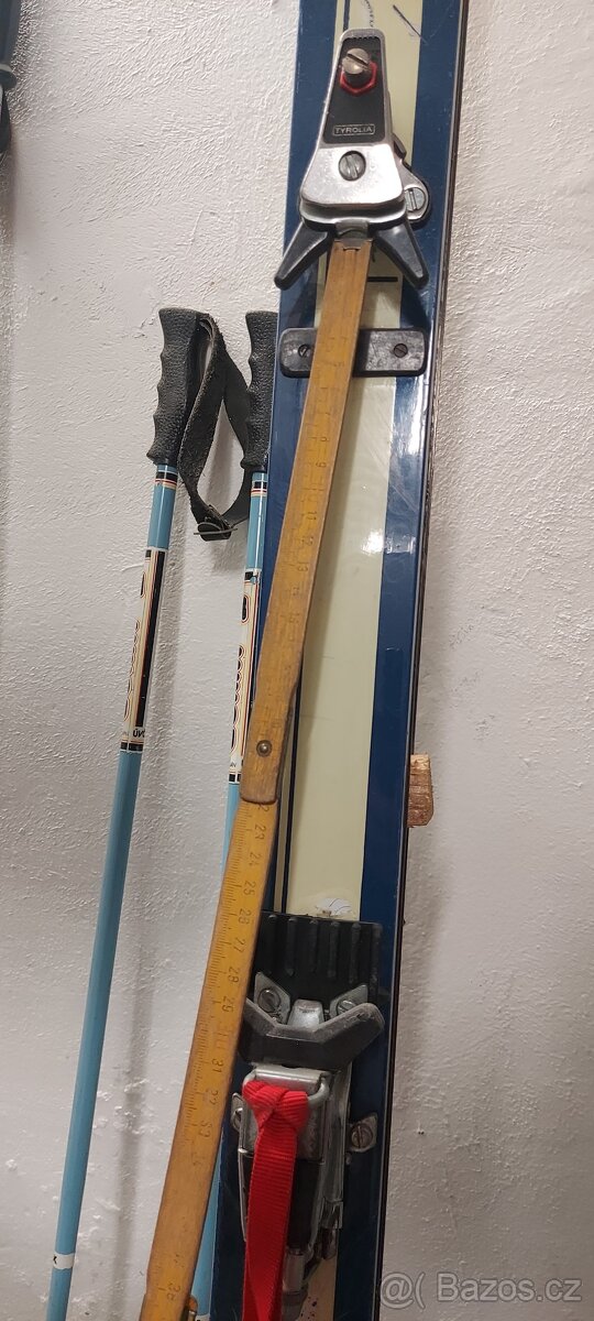 Sjezdové lyže 190cm retro, včetně vázání Tyrolia - 2