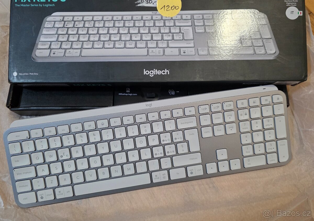 Klávesnice Logitech MX Keys S, IT layout šedá - 2