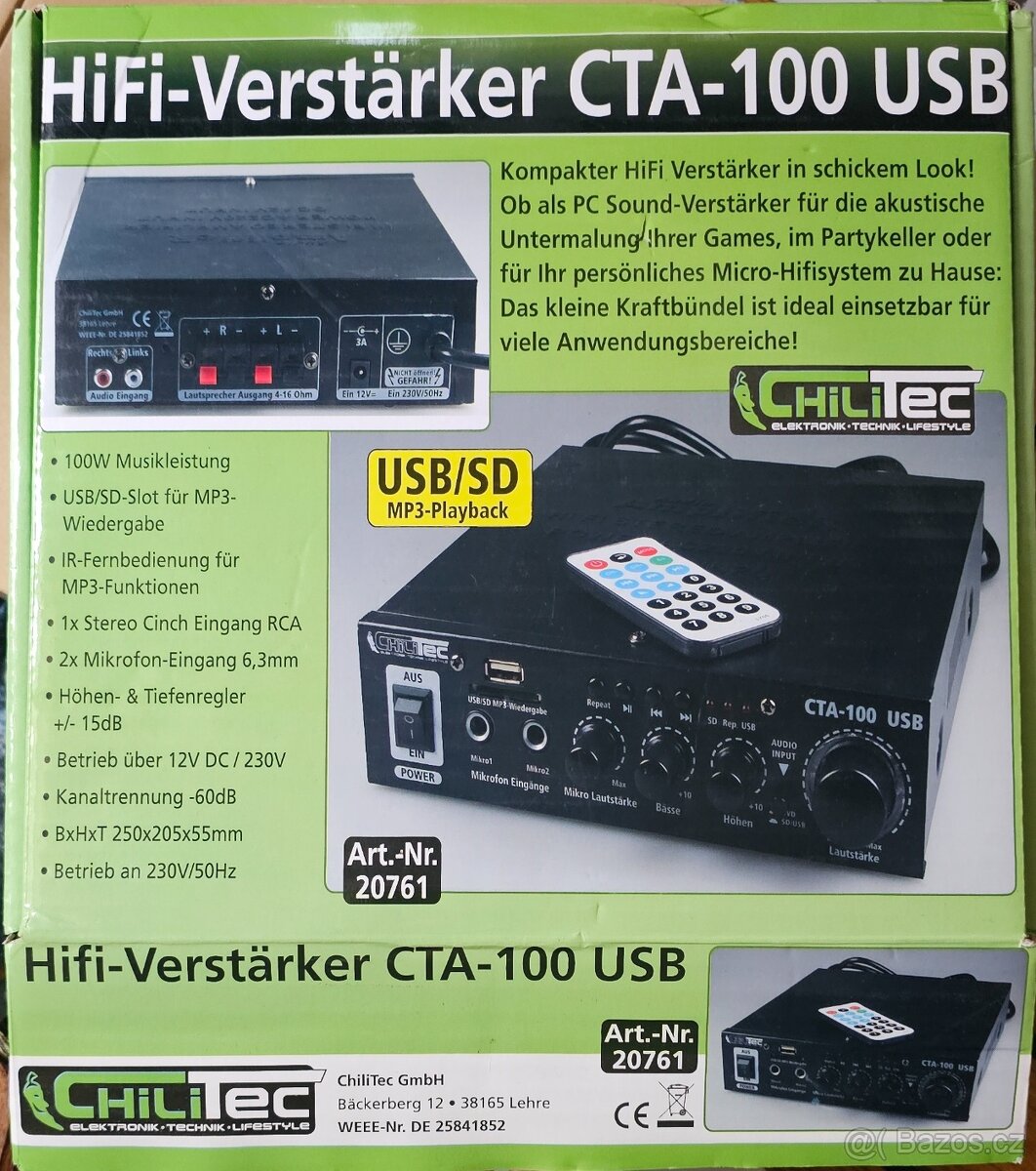 ChiliTec CTA-100 USB zesilovač s USB - 2