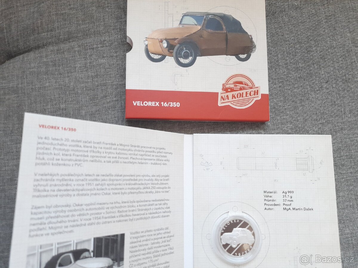 Stříbrná mince Velorex - "Na kolech" - 2