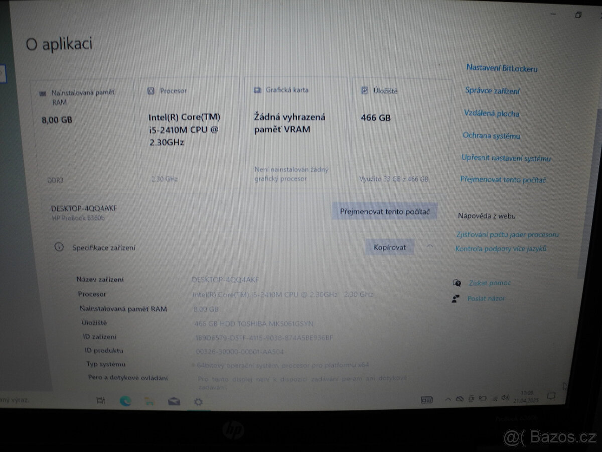 notebook HP I5 displej 14" - 2