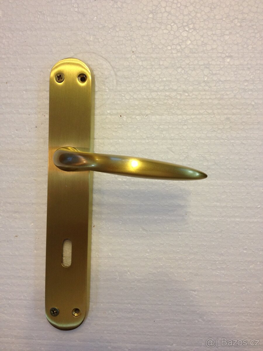 Dveřní klika / kování, zlatá mat, rozteč 72mm /23ks - 2