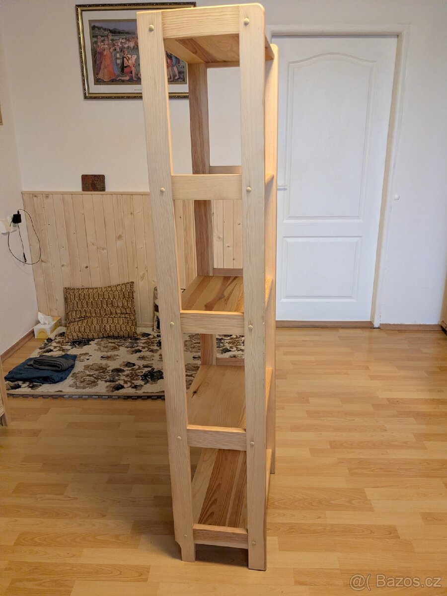 Policový regál/knihovna masiv borovice - 2