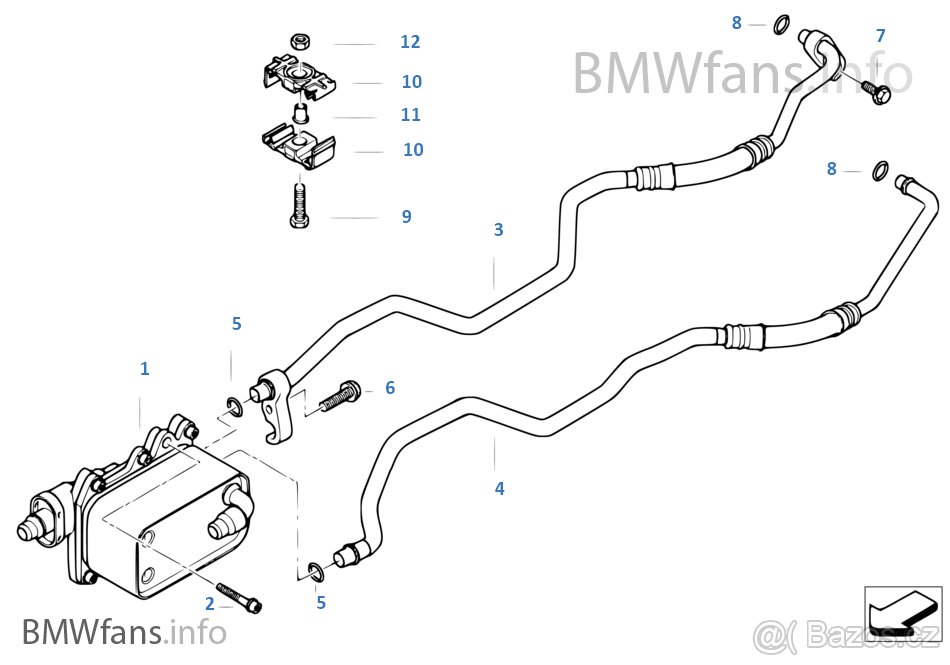 BMW X3 e83 automat- trubky chlazeni oleje v převodovce - 2