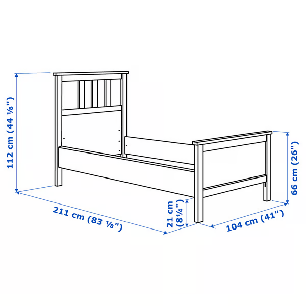 Postel Ikea Hemnes 90x200 + lamelový rošt + pěnová matrace - 2