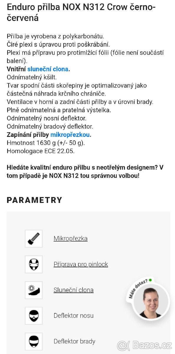 Enduro přilba NOX N312 Crow velikost XL - 2