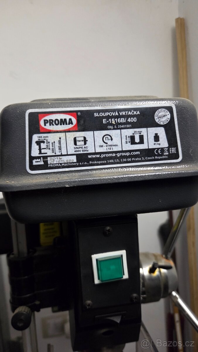 Prodám stojanovou vrtačku Proma - 2
