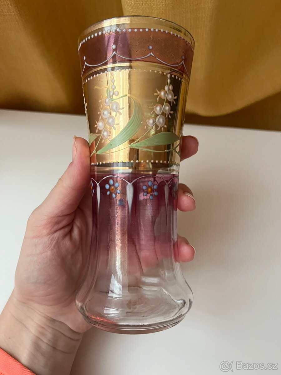 Stará malovaná sklenice - 2