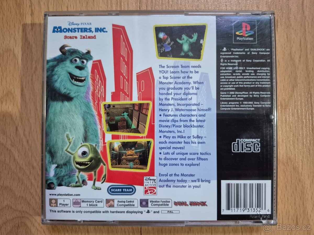 Predám hru na PS1 Disney/Pixar Monsters INC. Scare Island - 2