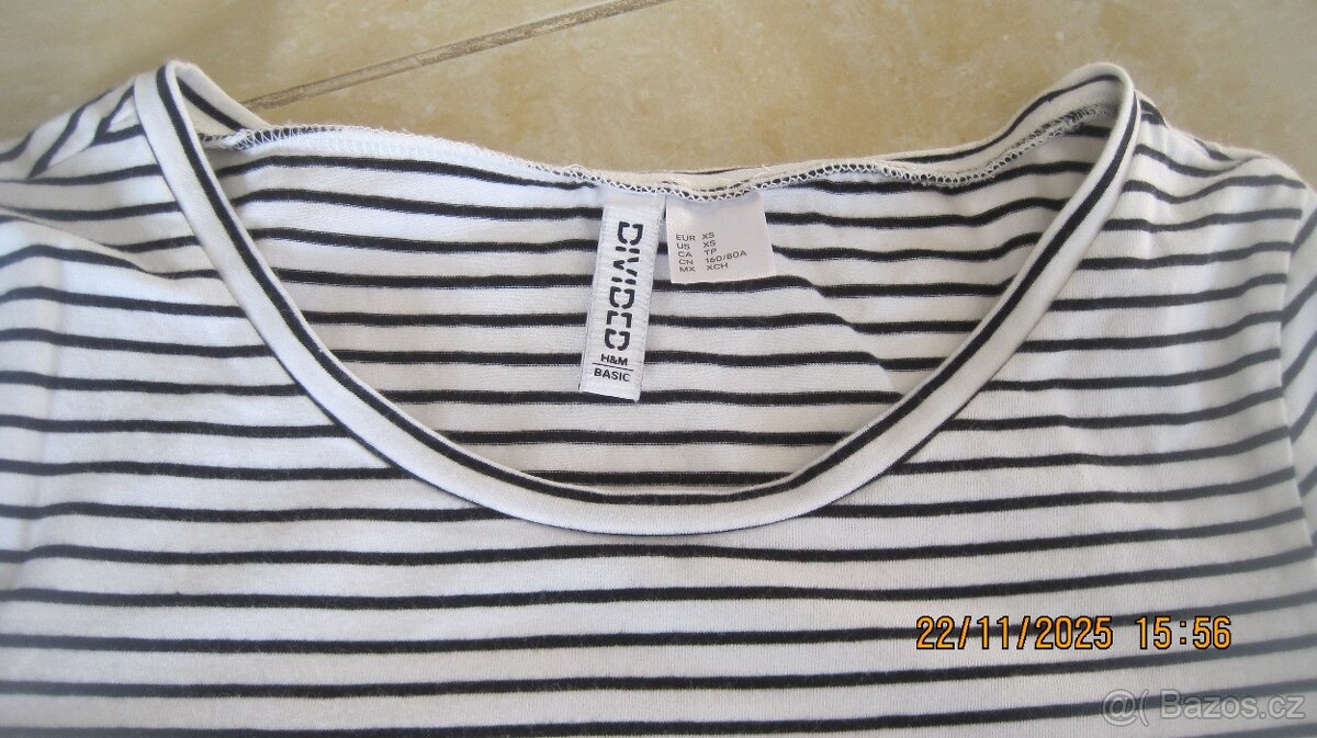 Triko H&M, proužek, vel. XS, kalhoty NIKE - 2