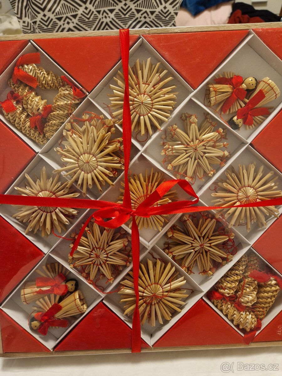 Velká nová sada slaměných ozdob na stromeček - 2