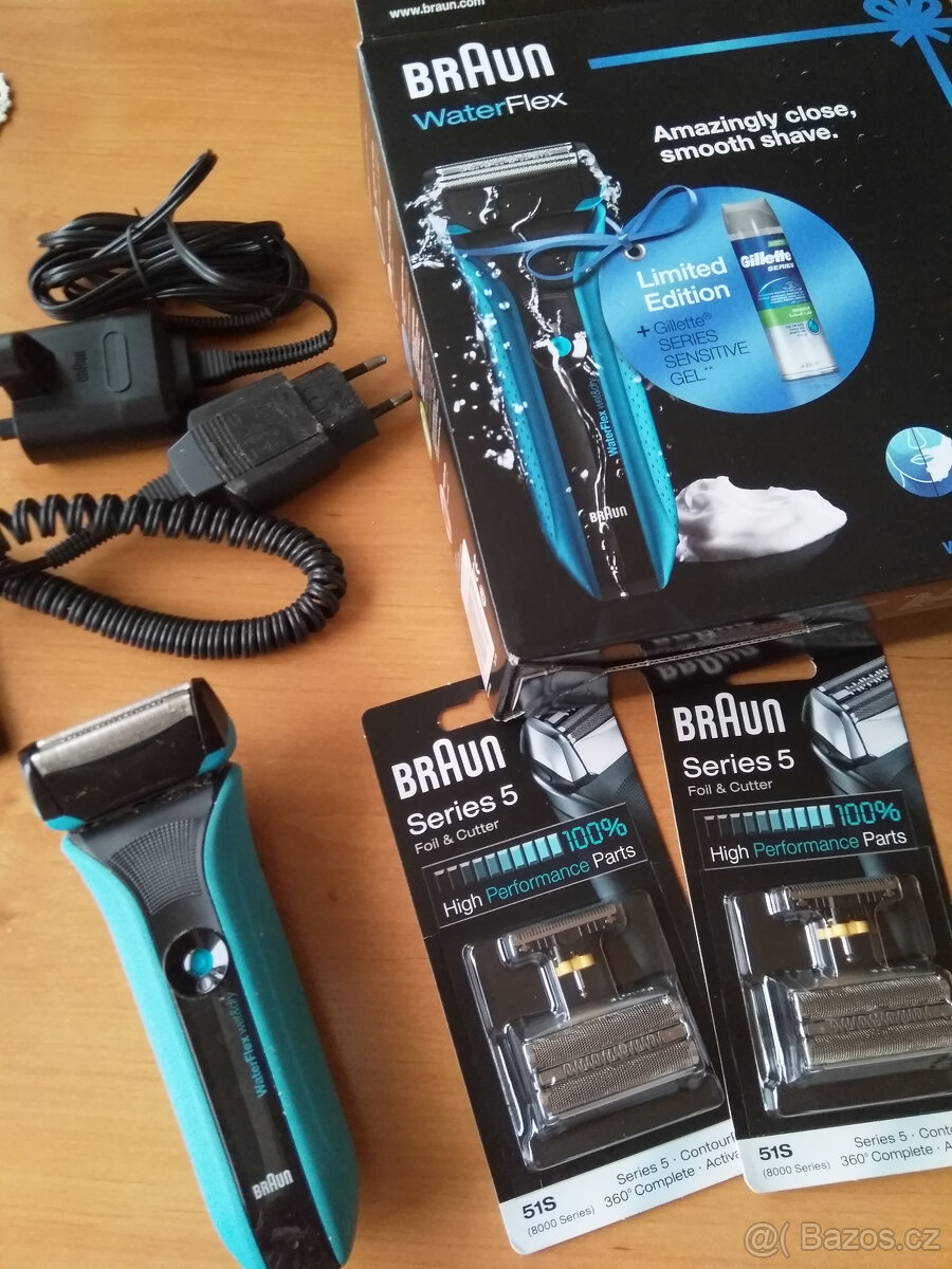 Holicí strojek Braun + 2 nové náhradní hlavice, voděodolný - 2