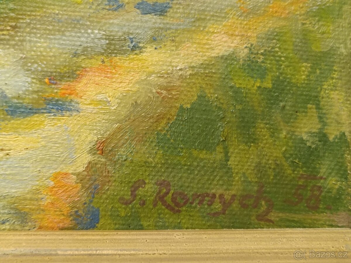 obraz S. Romych Staré Sedlo 1958, olej plátno 66x76 - 2