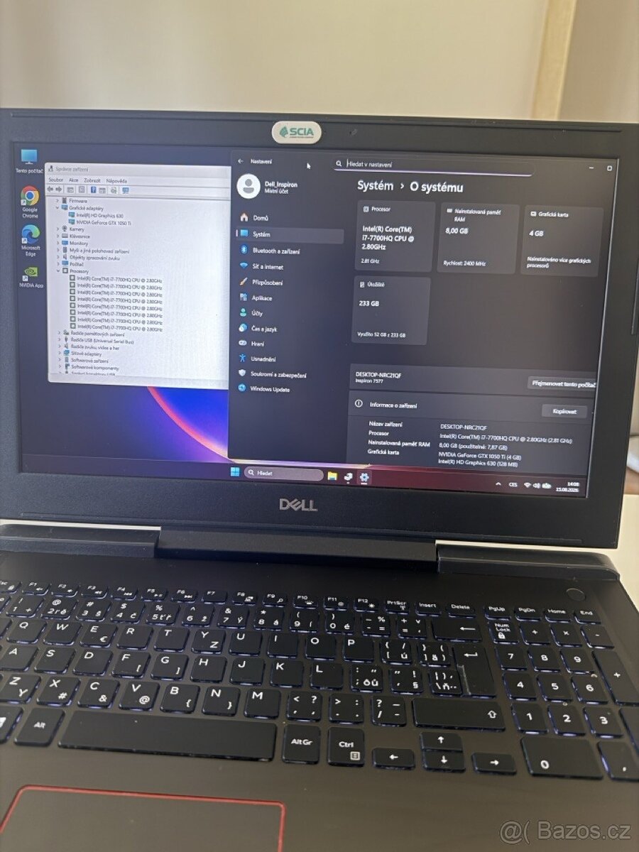 Prodám herní notebook Dell Inspiron Gaming 15 7577 - 2