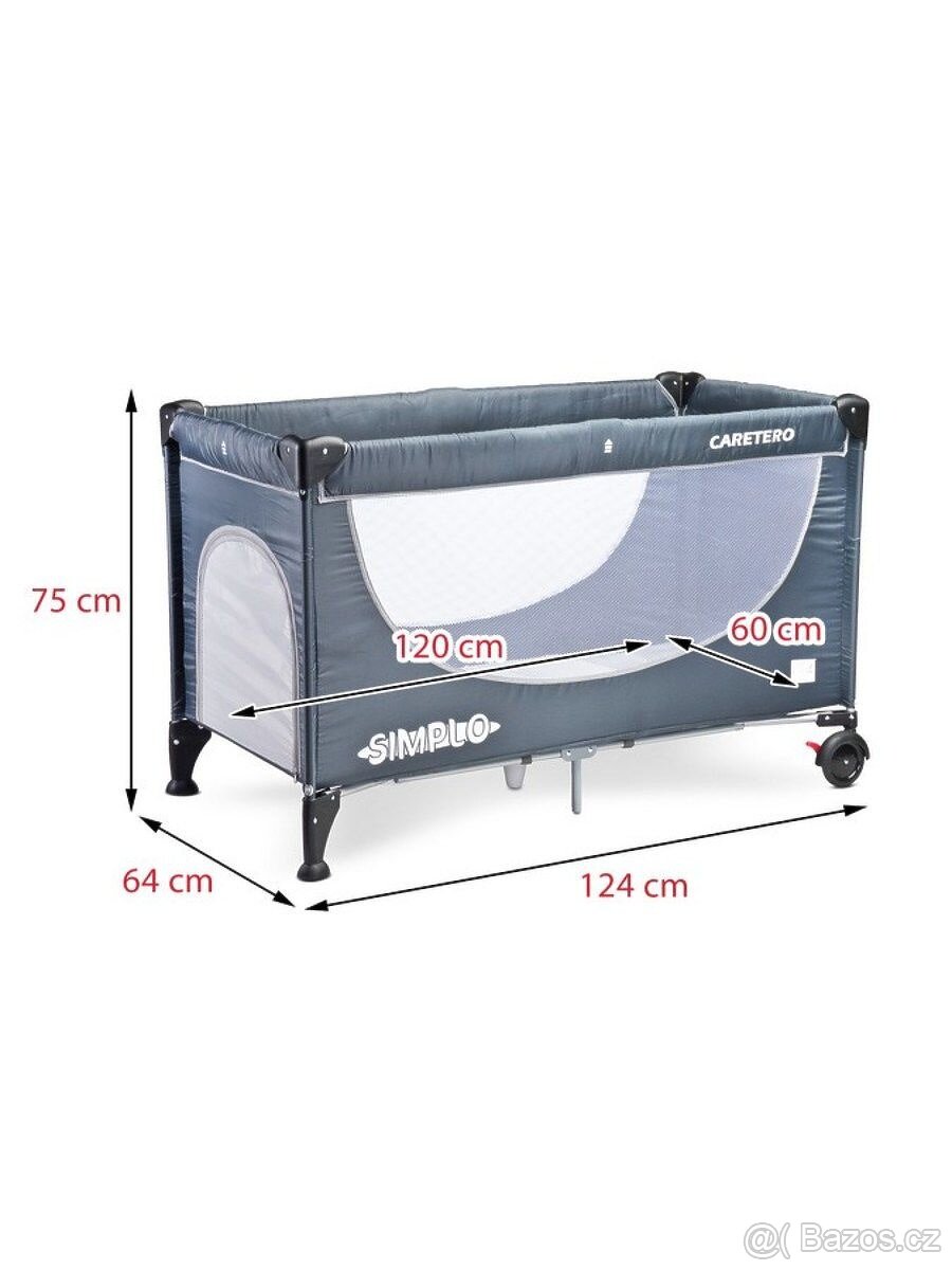 Cestovní postýlka skládací hnědá - 2