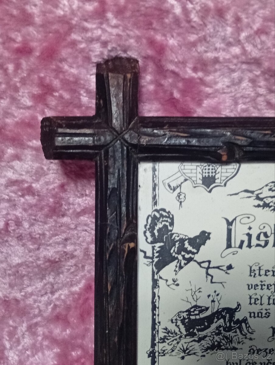 STAROŽITNÝ RÁMEČEK SE SKLEM 32 x 25 cm - 2