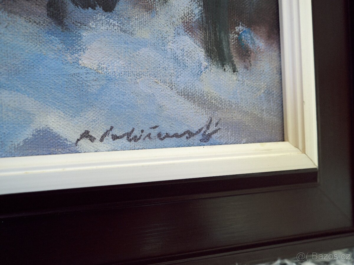 Polišenský Břetislav - Zima na Valašsku, olej - 2