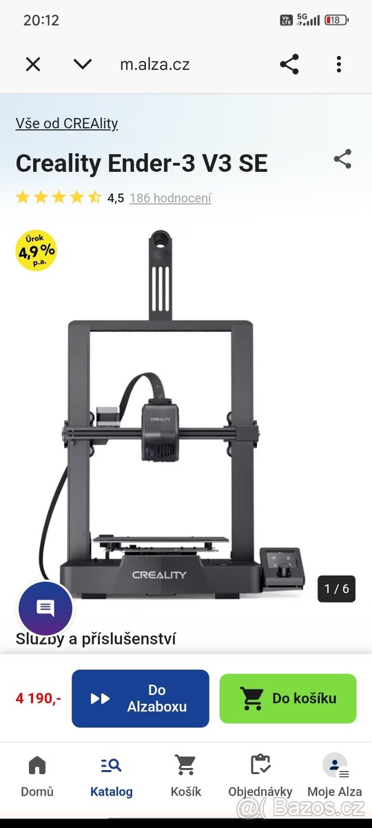 3D tiskárna creality 3 V3 SE 1xpoužitá - 2