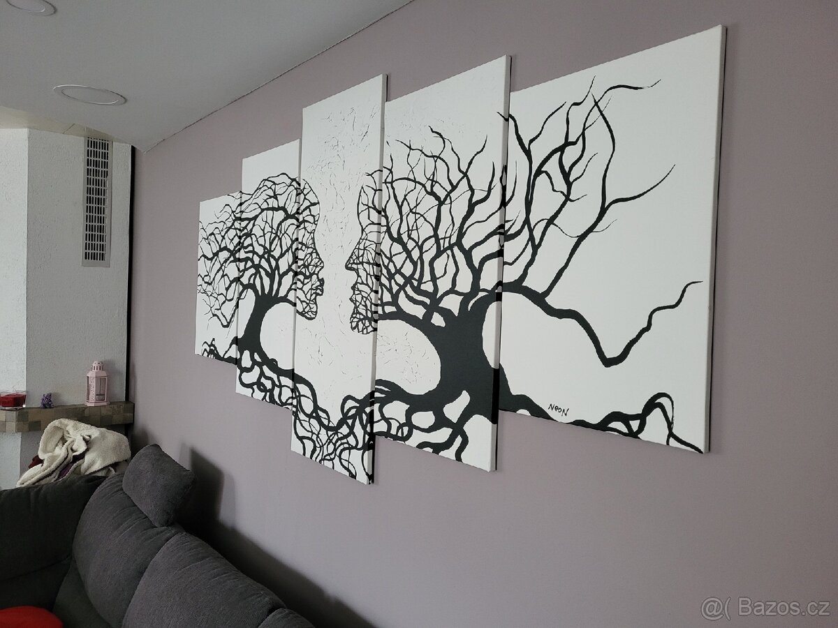 5-dílný obraz Polibek větru - 2