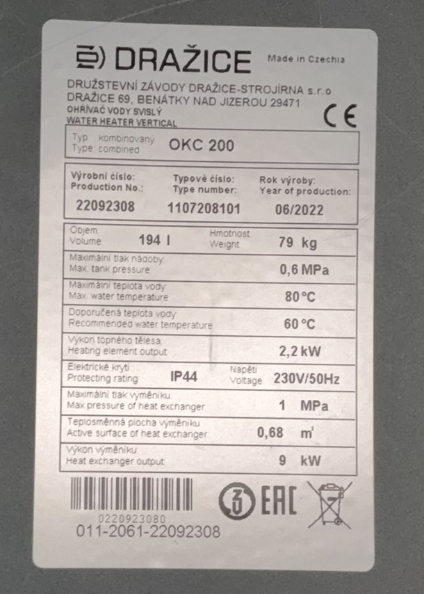 Bojler Dražice OKC 200 - 2