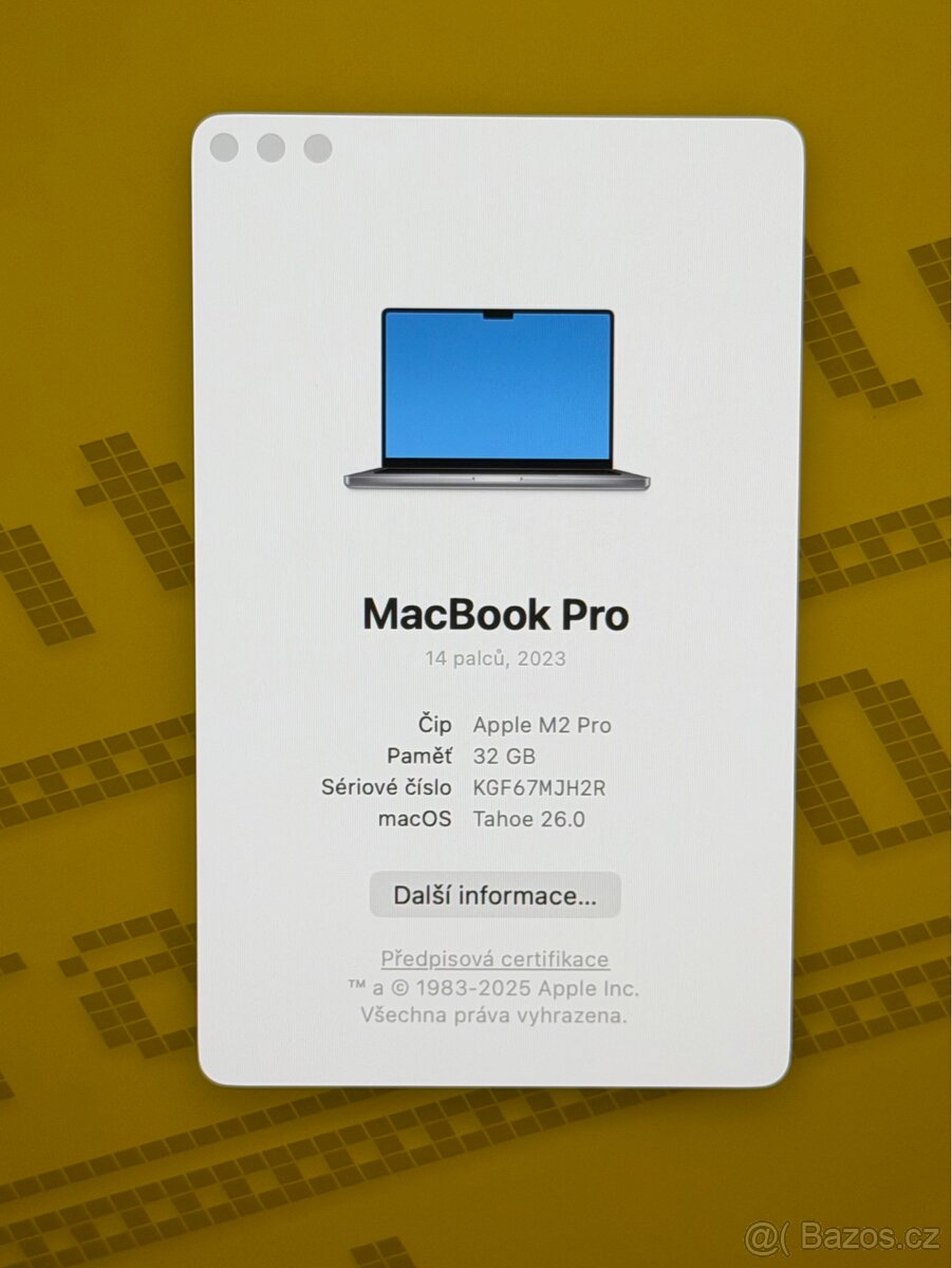 MacBook Pro 14” CTO 2023 /32GB/M2 Pro/1TB SSD DISK/Záruka - 2