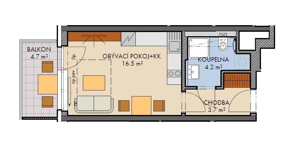 Prodej bytu 1+kk - 2