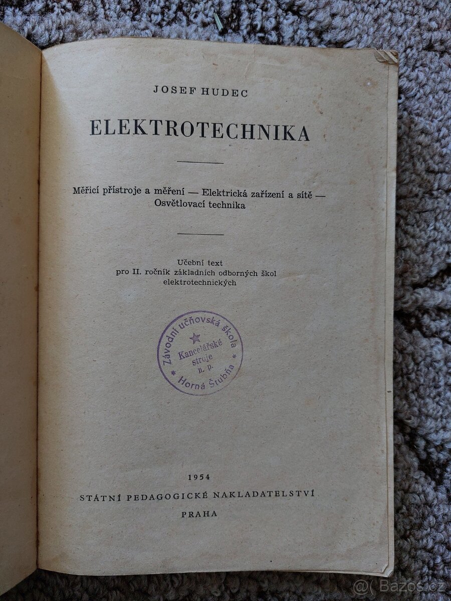 Elektrotechnika pro II. ročník, r.1954 - 2