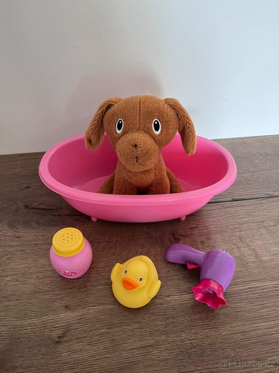 Plyšový pes + vanička + doplňky - 2