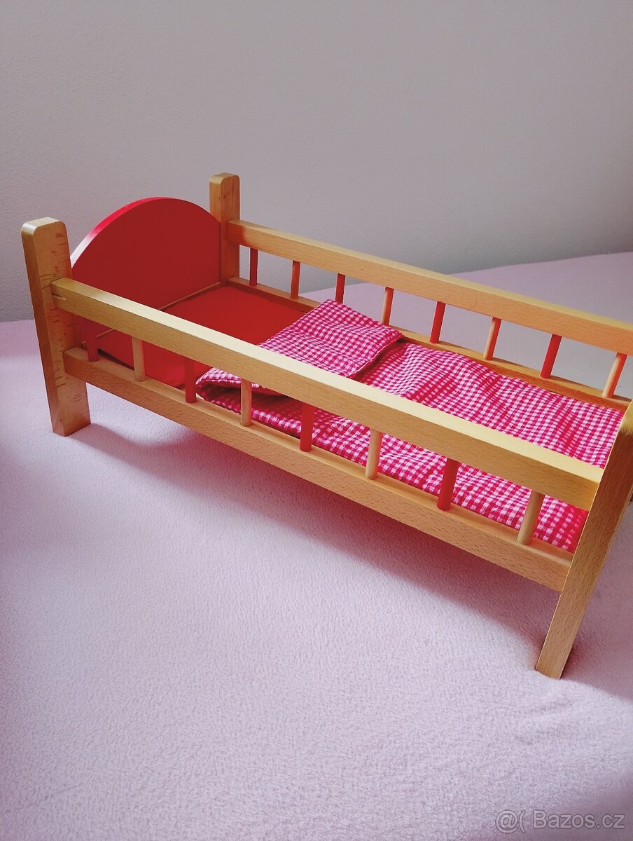Postýlka pro panenky dřevěná - 2