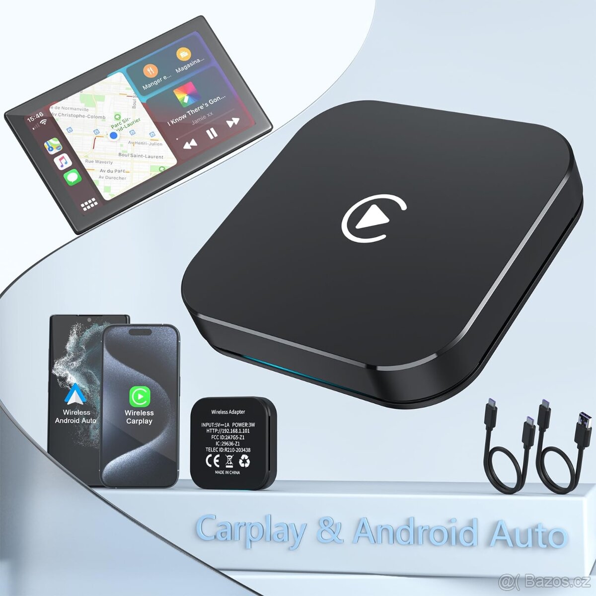 Bezdrátový adaptér CarPlay Android Auto adaptér 2024 - 2