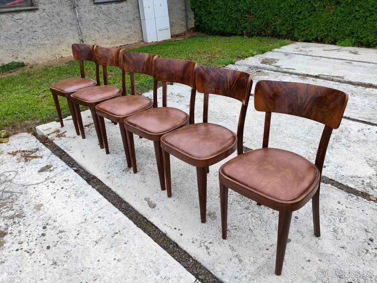 Thonet 6x značené ořechové židle - 2