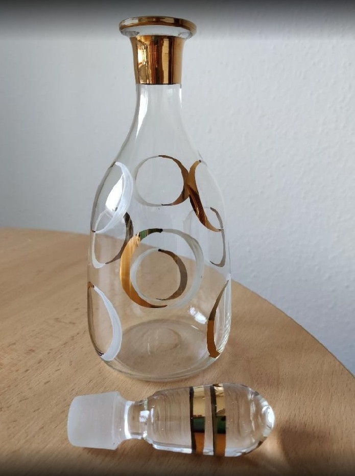 retro čs. skl. karafa v bruselském stylu BOROCRYSTAL - 2