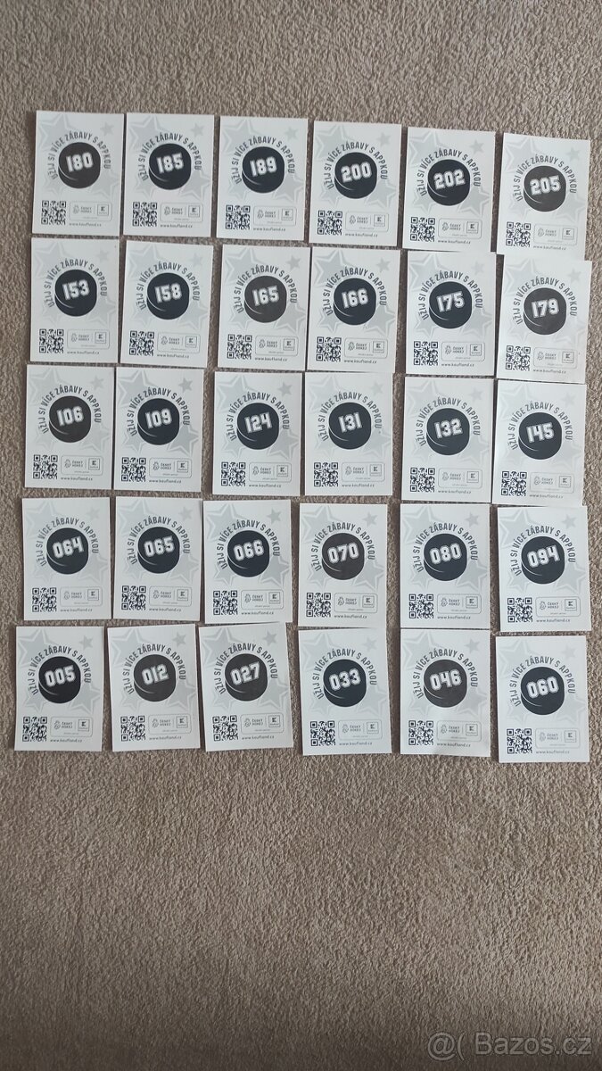 Hokejové kartičky - samolepky - 2